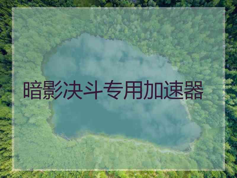 暗影决斗专用加速器 暗影决斗专用加速器