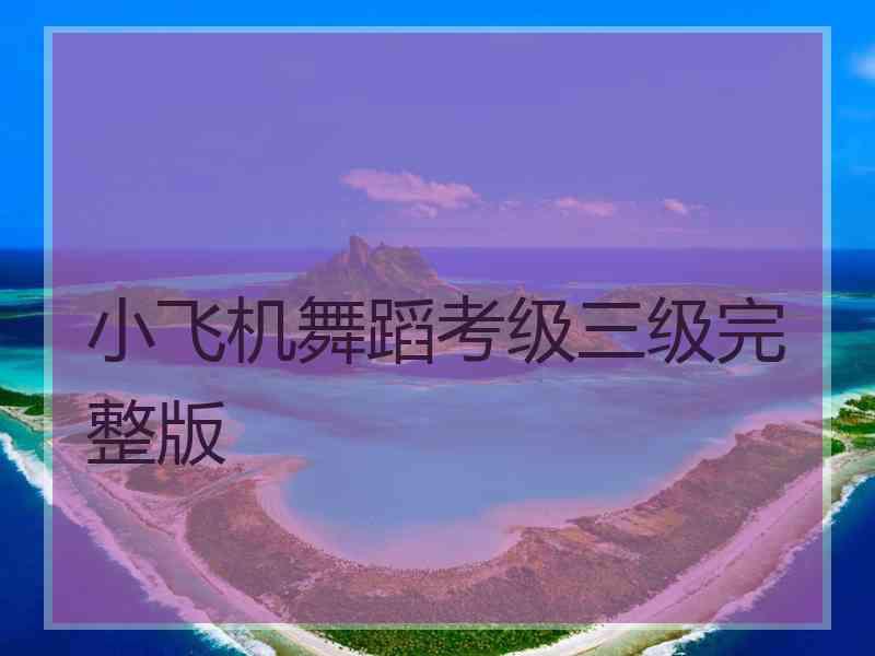 小飞机舞蹈考级三级完整版 小飞机舞蹈考级三级完整版
