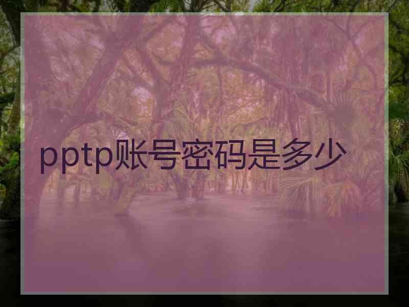 pptp账号密码是多少 pptp账号密码是多少