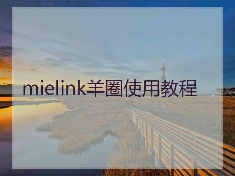 mielink羊圈使用教程 mielink羊圈使用教程