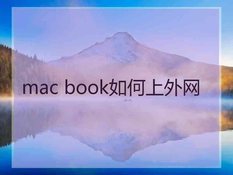 mac book如何上外网