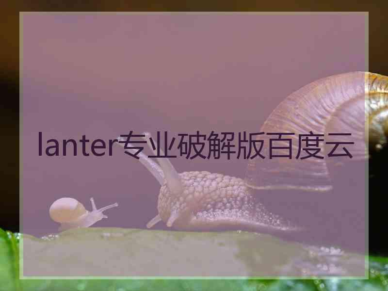 lanter专业破解版百度云 lanter专业破解版百度云