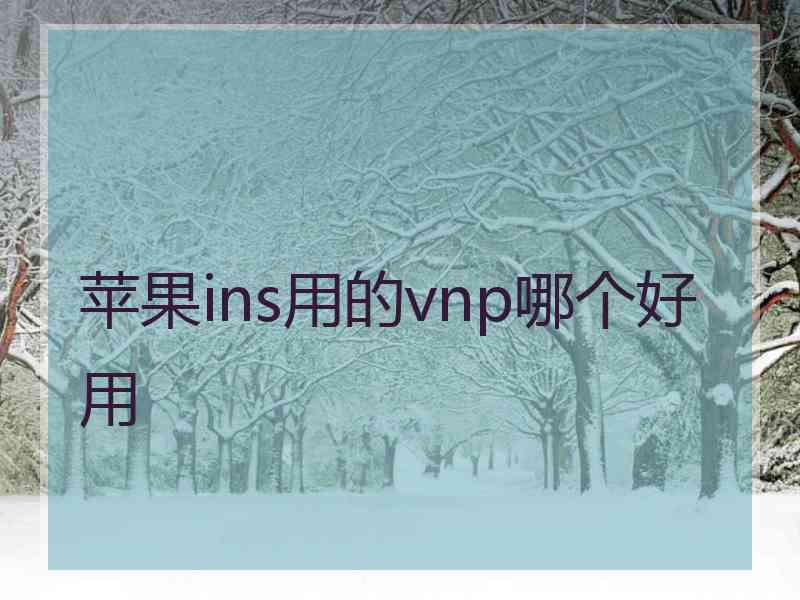 苹果ins用的vnp哪个好用 苹果ins用的vnp哪个好用
