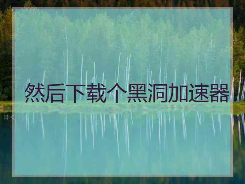 然后下载个黑洞加速器 然后下载个黑洞加速器