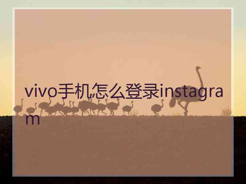 vivo手机怎么登录instagram