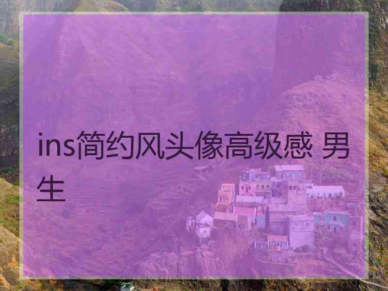 ins简约风头像高级感 男生