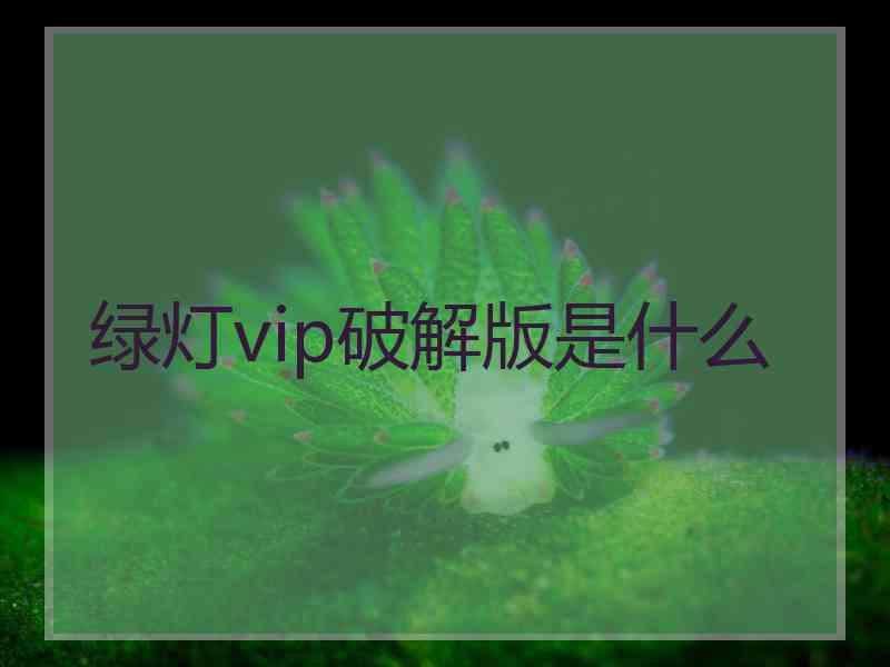 绿灯vip破解版是什么