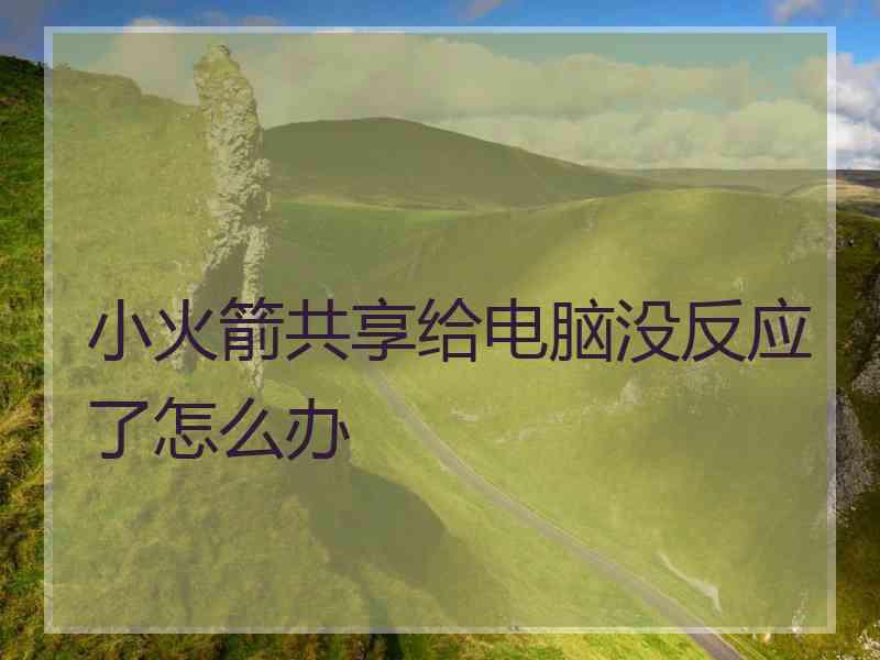 小火箭共享给电脑没反应了怎么办