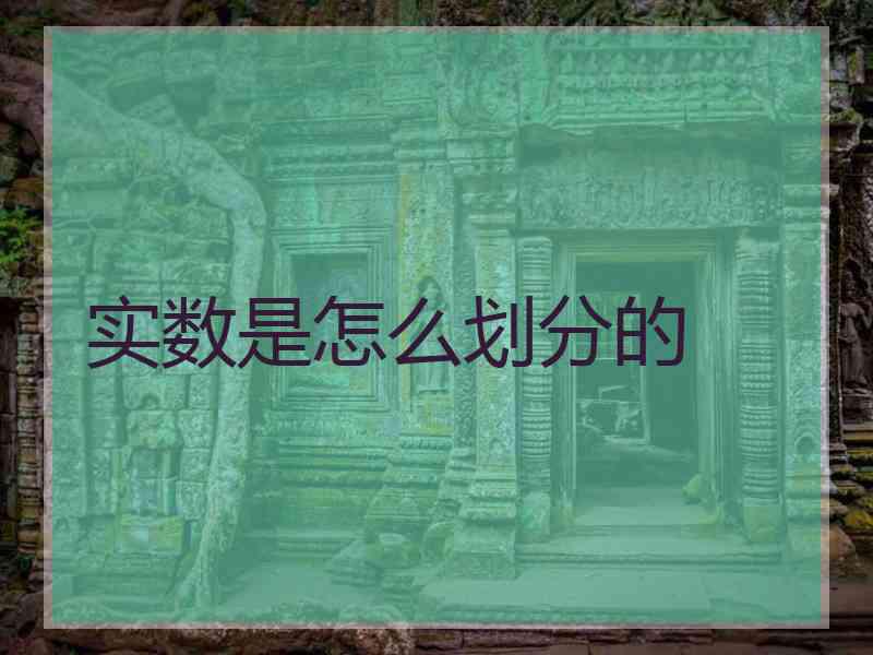 实数是怎么划分的