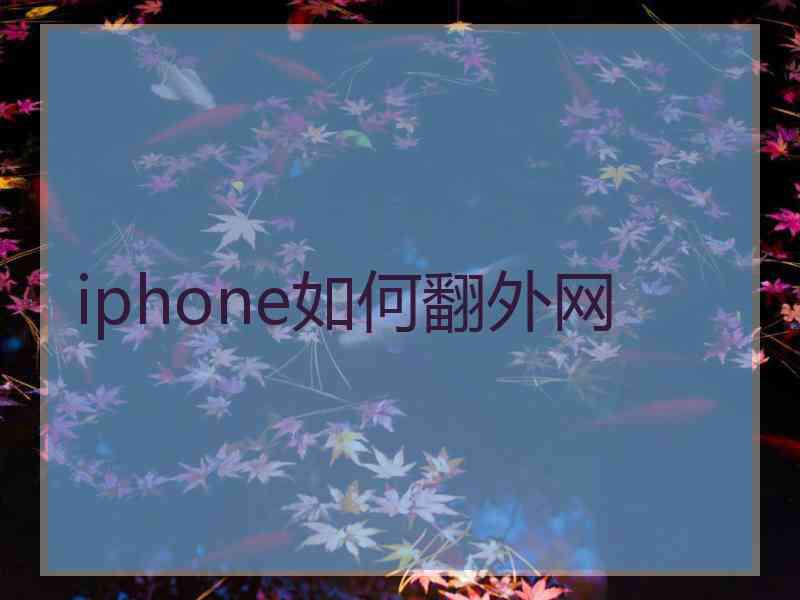 iphone如何翻外网
