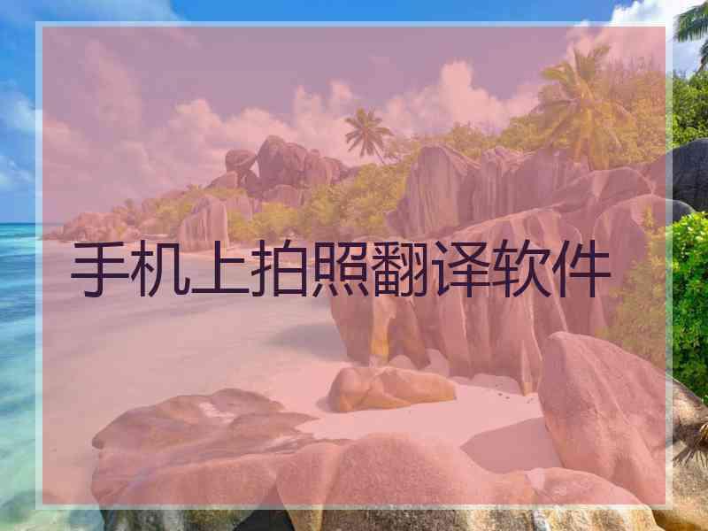 手机上拍照翻译软件
