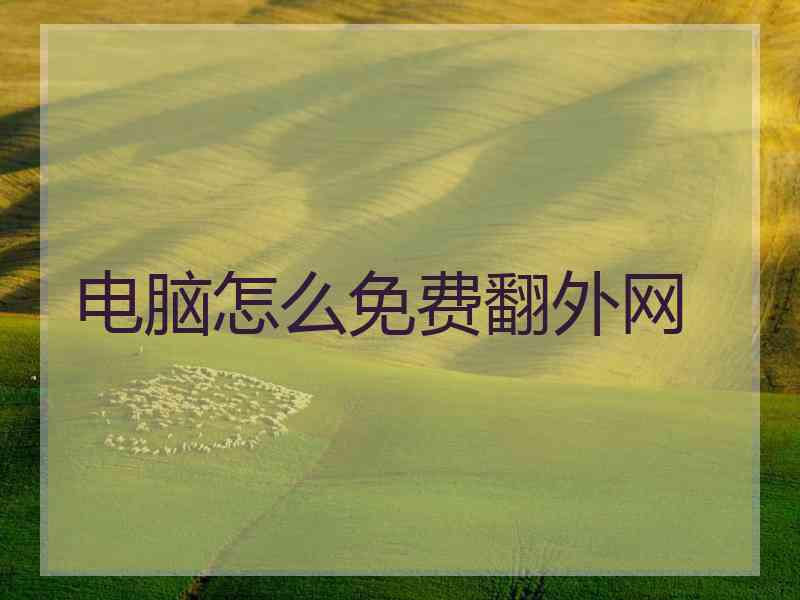 电脑怎么免费翻外网