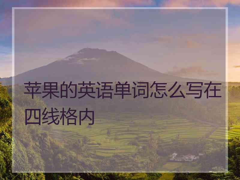 苹果的英语单词怎么写在四线格内