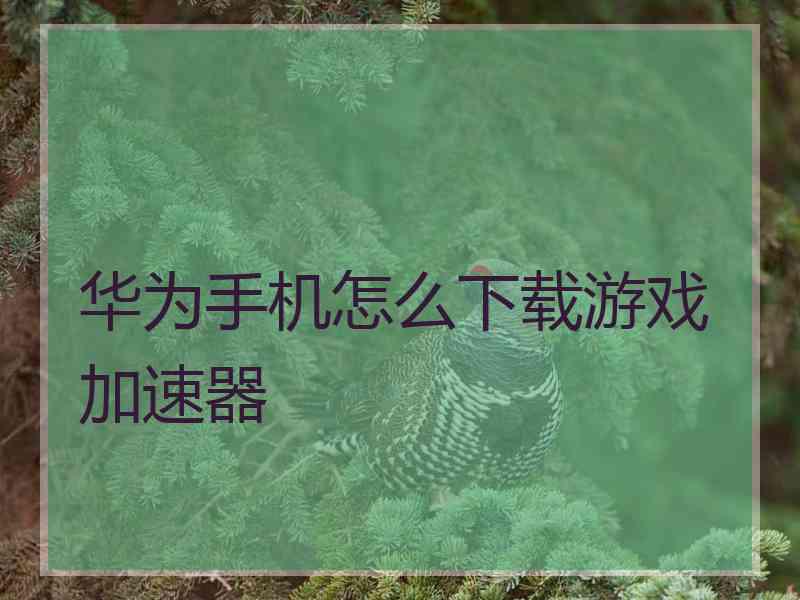 华为手机怎么下载游戏加速器