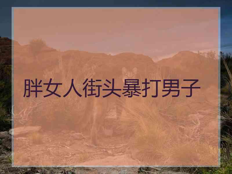 胖女人街头暴打男子