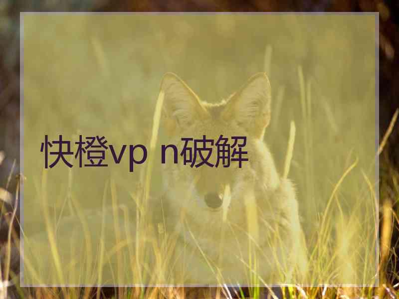 快橙vp n破解