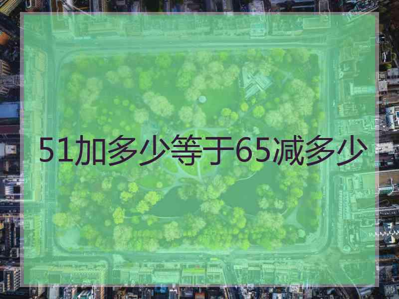 51加多少等于65减多少