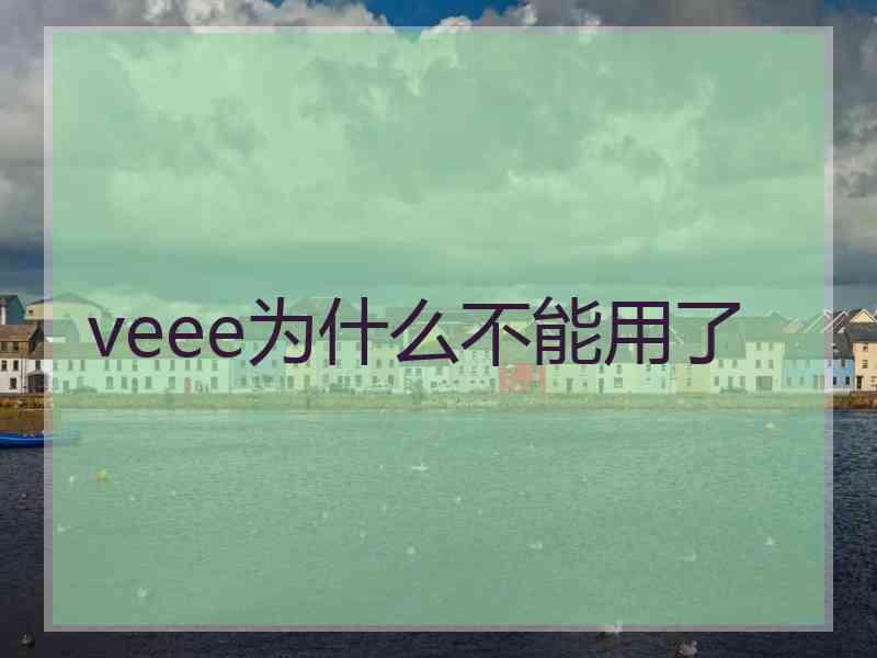 veee为什么不能用了