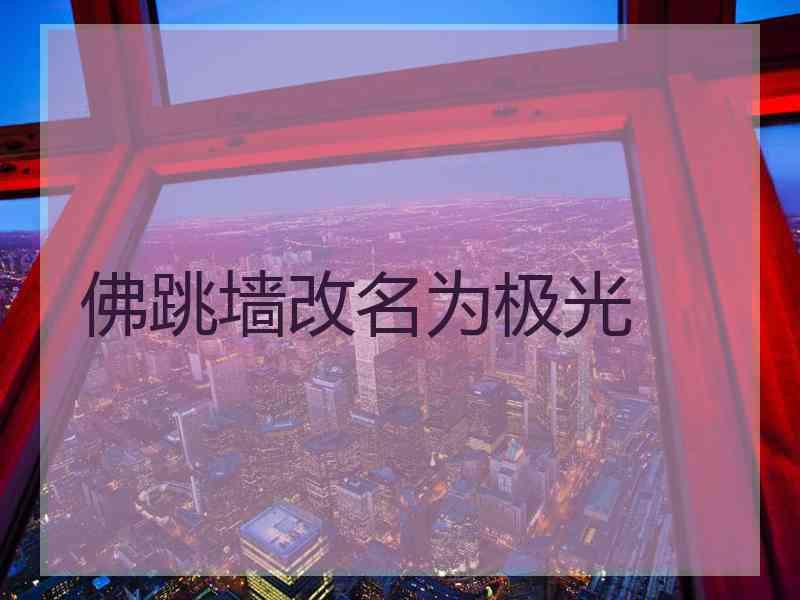 佛跳墙改名为极光