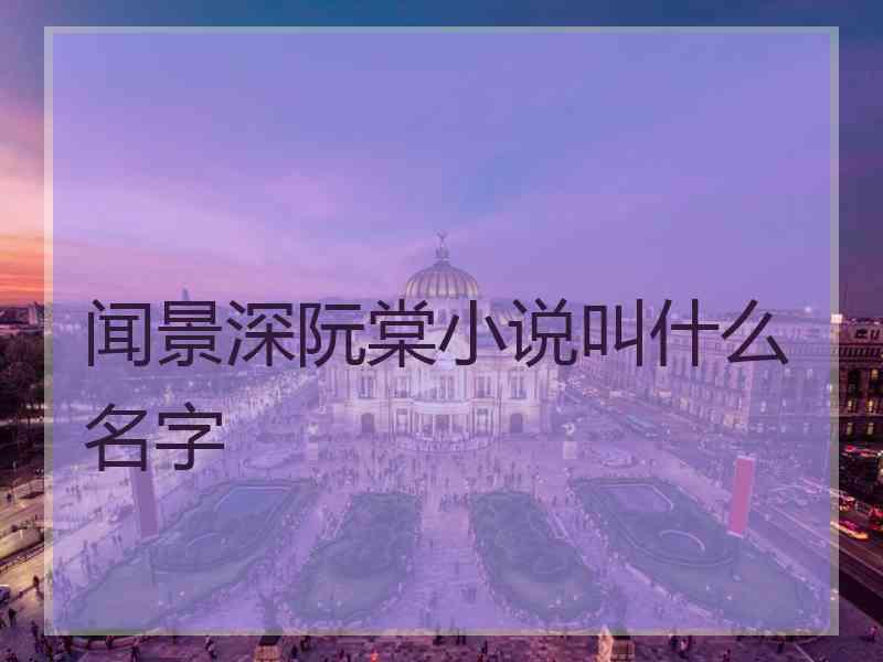 闻景深阮棠小说叫什么名字