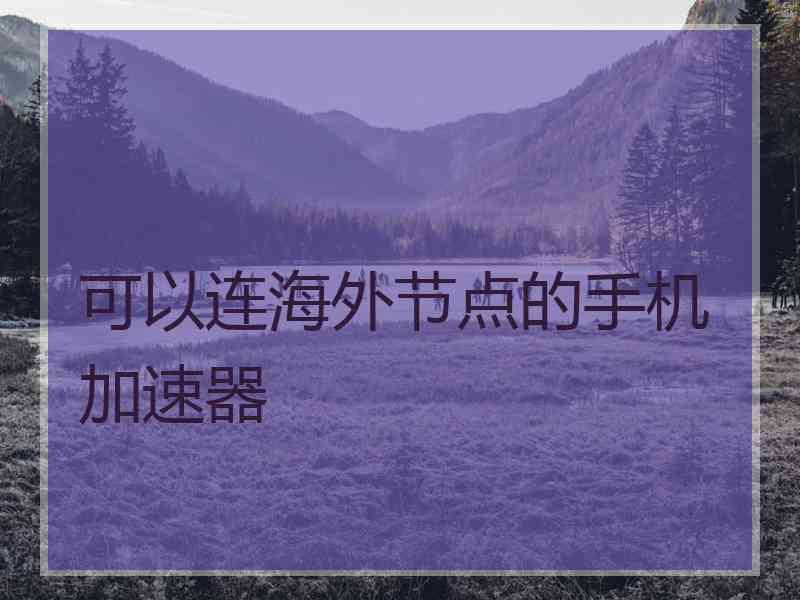 可以连海外节点的手机加速器
