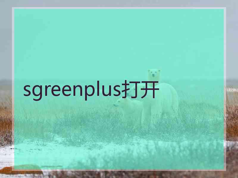 sgreenplus打开