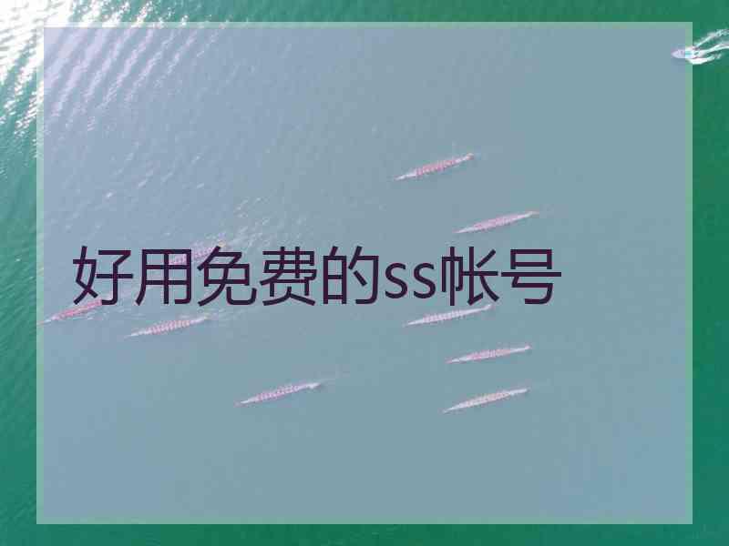 好用免费的ss帐号
