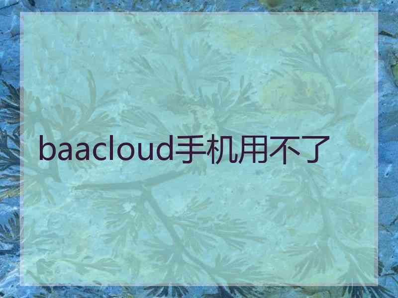 baacloud手机用不了