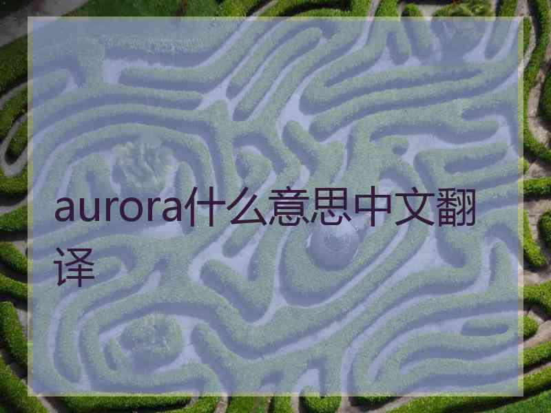 aurora什么意思中文翻译
